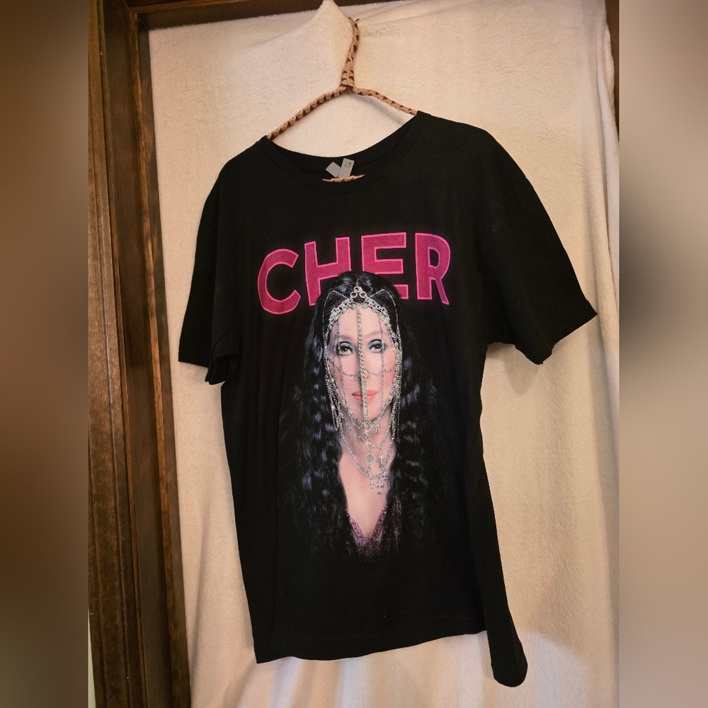 Next Level Apparel Black Tee with Pink Graphic